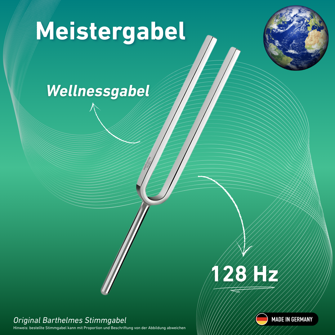 Fis-Stimmgabel 128 Hz – Gewichtet, Medizinisch, Mit Silikonhammer & Tasche, Für Klangtherapie