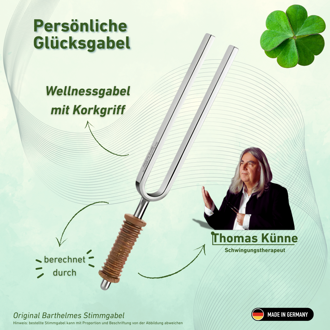 Persönliche Glücksgabel Wellness mit Korkgriff nach Thomas Künne| KO/7-GG-K
