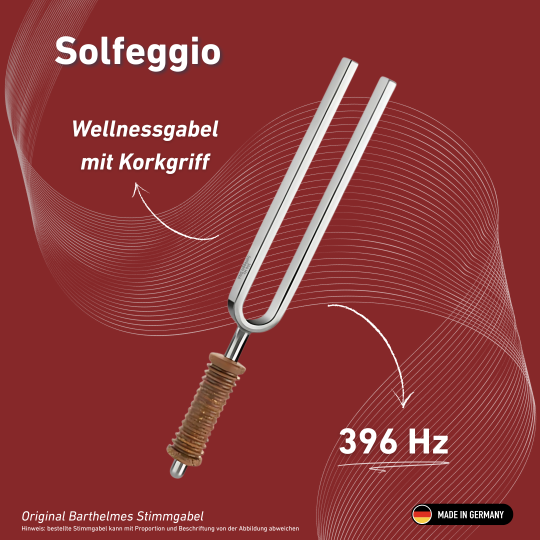 Diapason Solfeggio Wellness avec manche en liège, 396 Hz | Réf. 220169