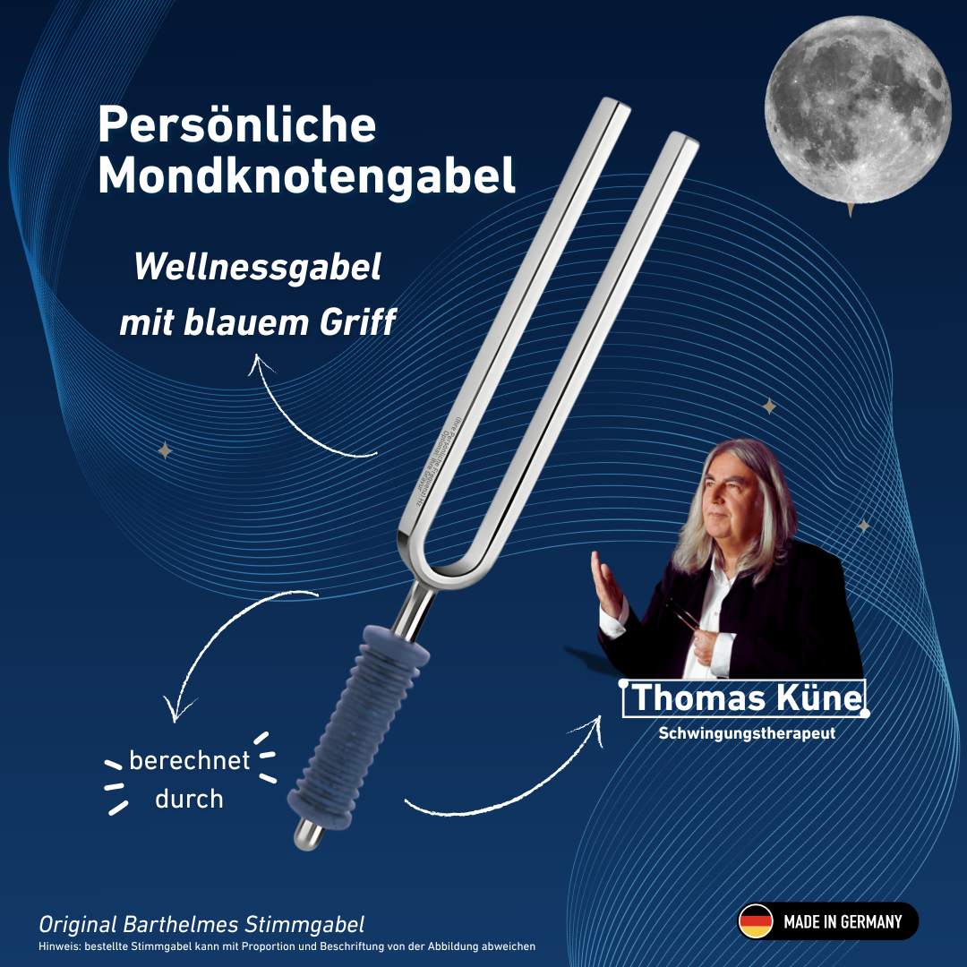 Fourchette lunaire personnelle à manche bleu par Thomas Künne | KO/7-MKG-BG