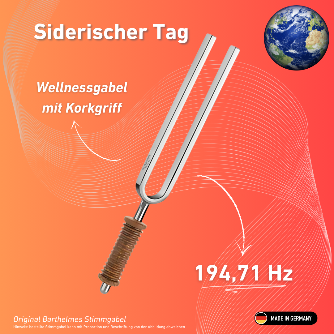 Diapason Sidereal Day Wellness avec manche en liège 194,71 Hz | Réf. 220048