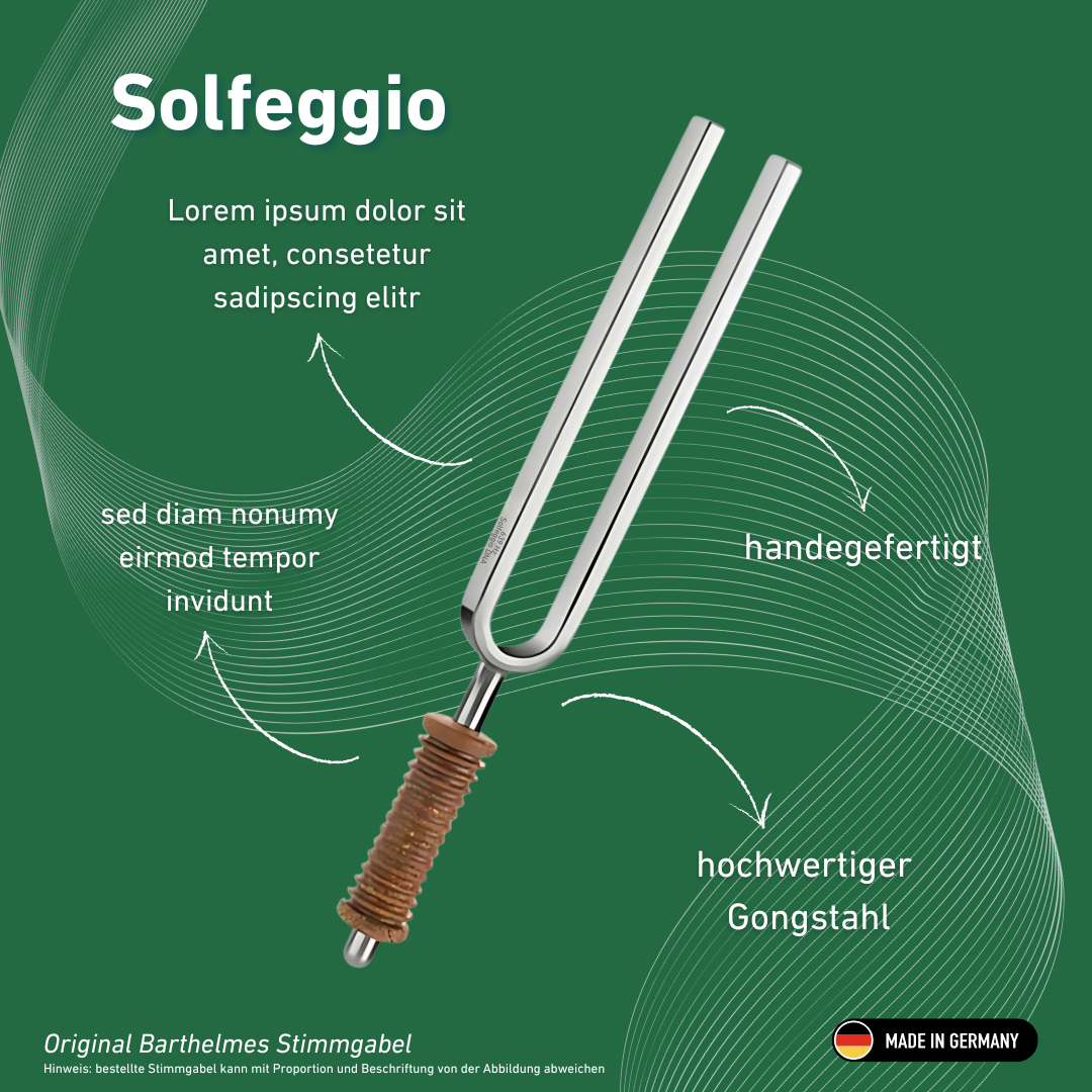 Diapason Solfeggio Wellness avec manche en liège, 639 Hz | Réf. 220182