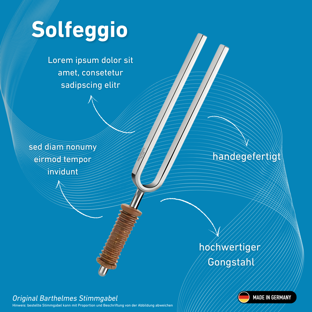 Diapason Solfeggio Wellness avec manche en liège, 852 Hz | Réf. 220185