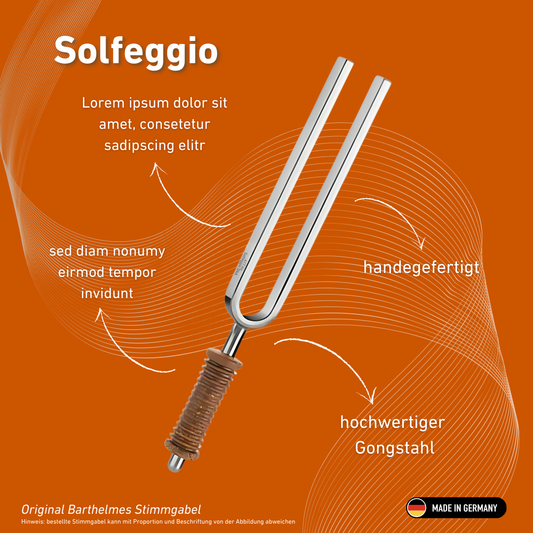 Diapason Solfeggio Wellness avec manche en liège, 417 Hz | Réf. 220177