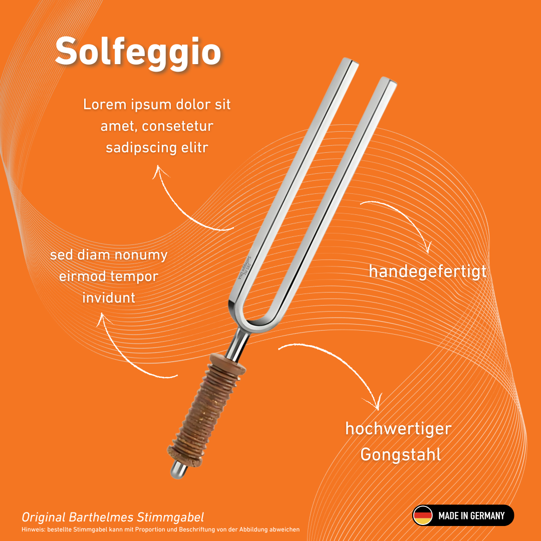 Diapason Solfeggio Wellness avec manche en liège, 285 Hz | Réf. 220167