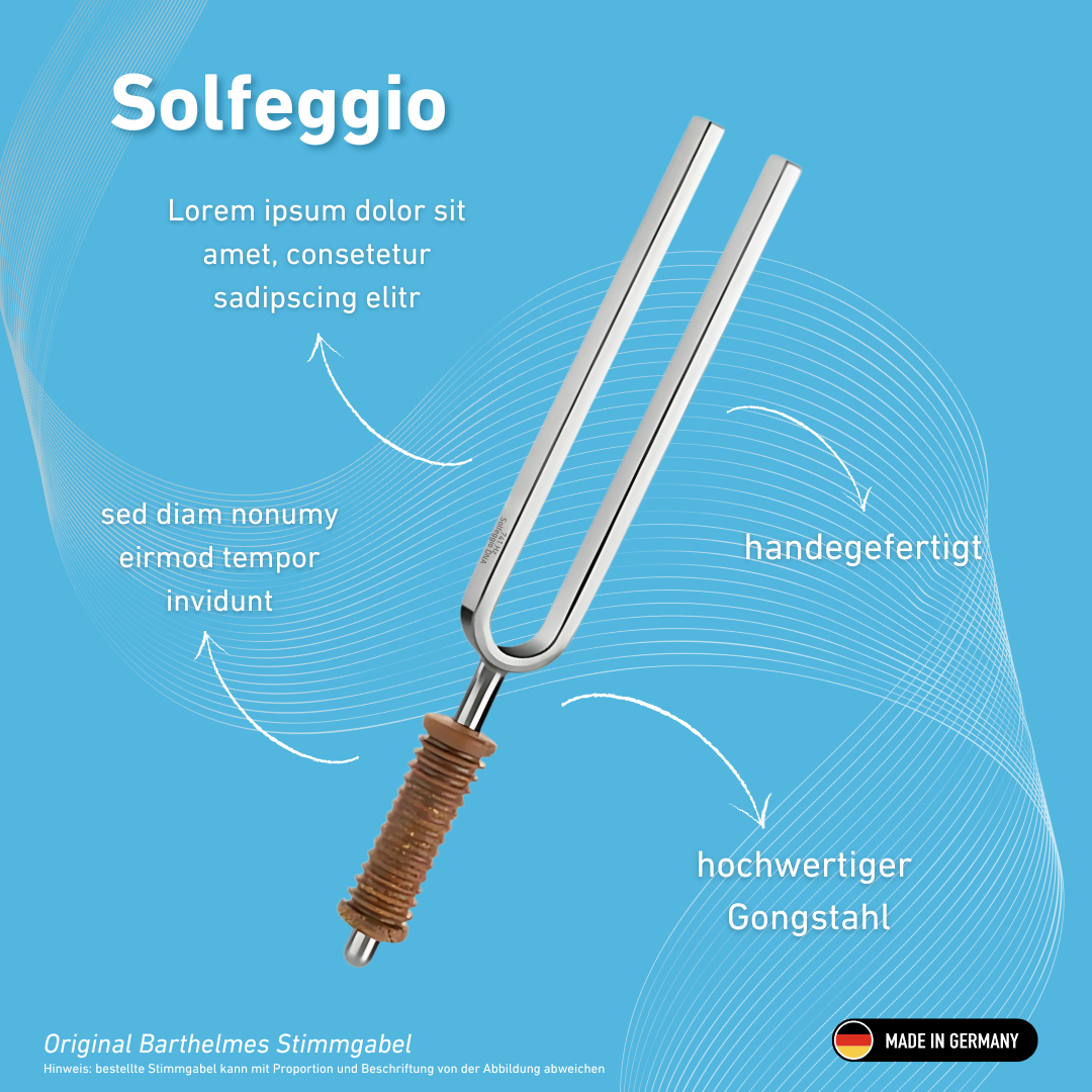 Diapason Solfeggio Wellness avec manche en liège, 741 Hz | Réf. 220184