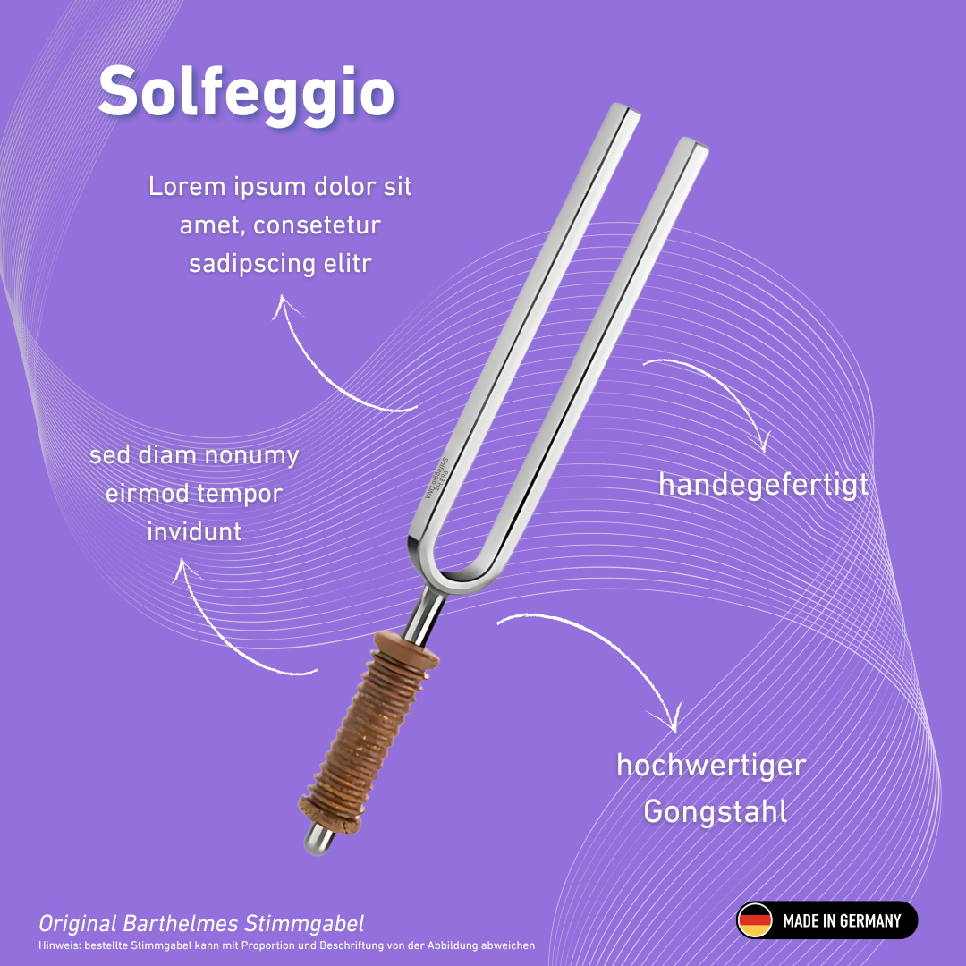 Diapason Solfeggio Wellness avec manche en liège, 963 Hz | Réf. 220187