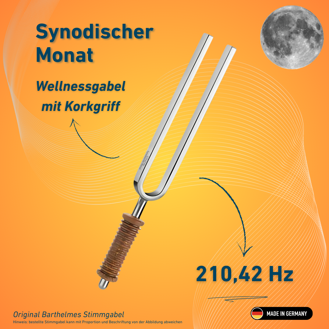 Diapason Mois synodique Bien-être avec manche en liège 210,42 Hz | Réf. 220053