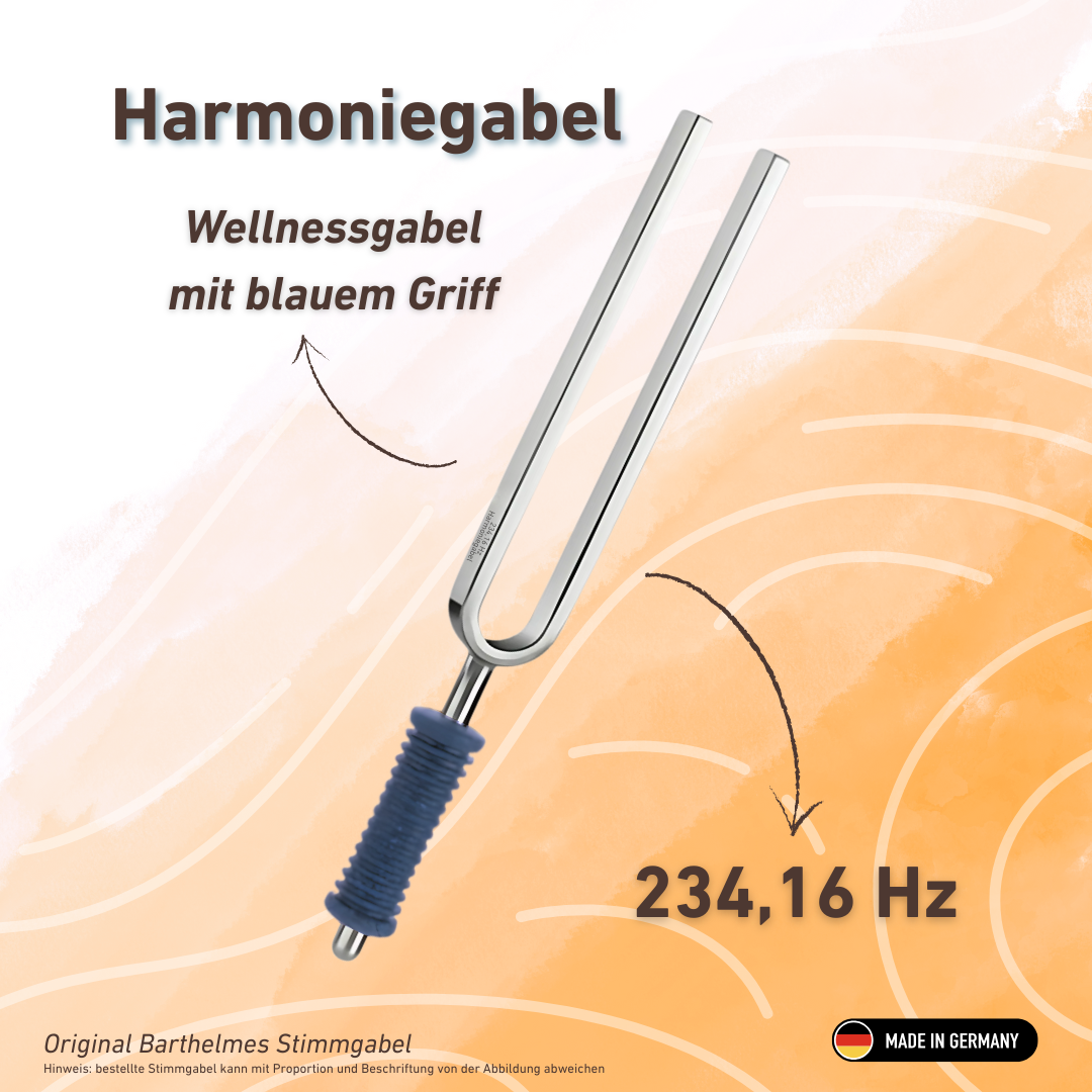 Harmoniegabel (Harmonie) Wellness mit blauem Griff 234,16 HZ | Art.-Nr. KO 234-Harmonie/7-KB