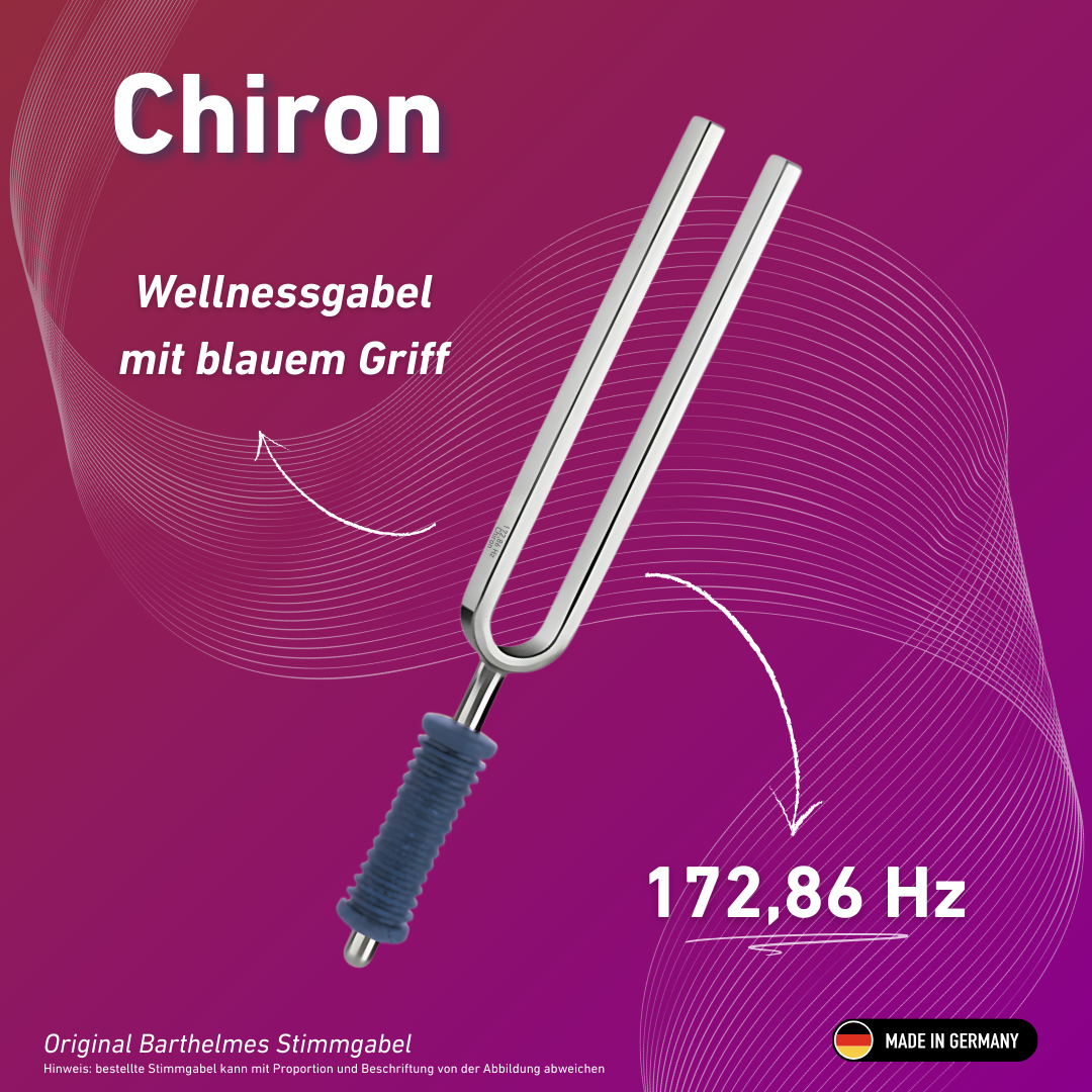 Diapason Barthelmes Chiron Wellness original avec manche bleu, 172,86 Hz | Réf. 220129