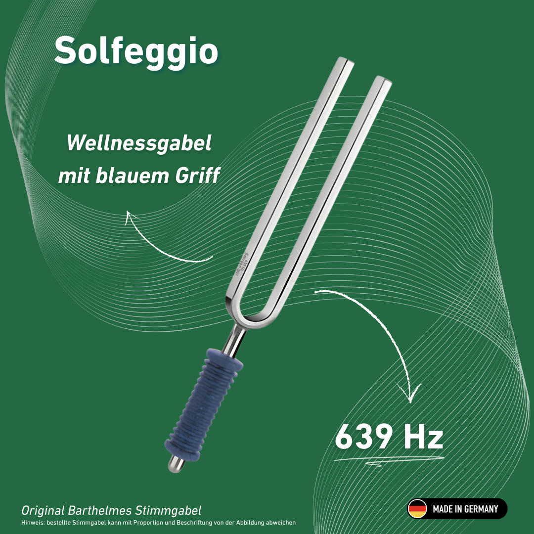 Original Barthelmes Stimmgabel Solfeggio Wellness mit blauem Griff 639 HZ | Art.-Nr. 220160