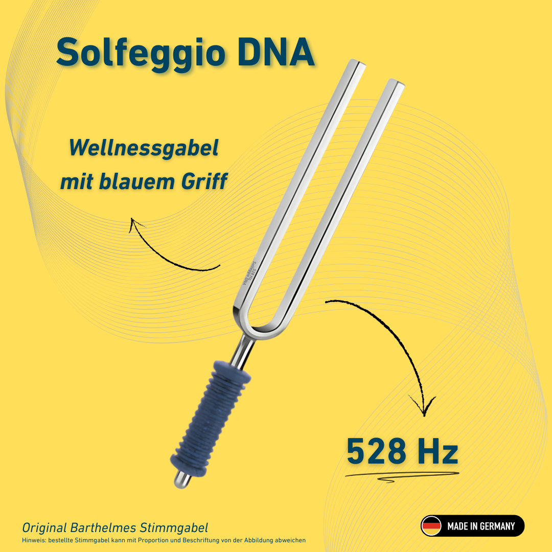 Original Barthelmes Stimmgabel Solfeggio DNA Wellness mit blauem Griff 528 HZ | Art.-Nr. 220159