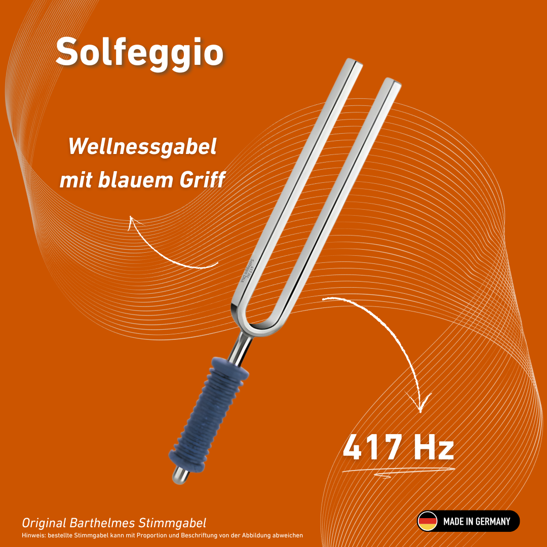 Original Barthelmes Stimmgabel Solfeggio Wellness mit blauem Griff 417 HZ | Art.-Nr. 220158