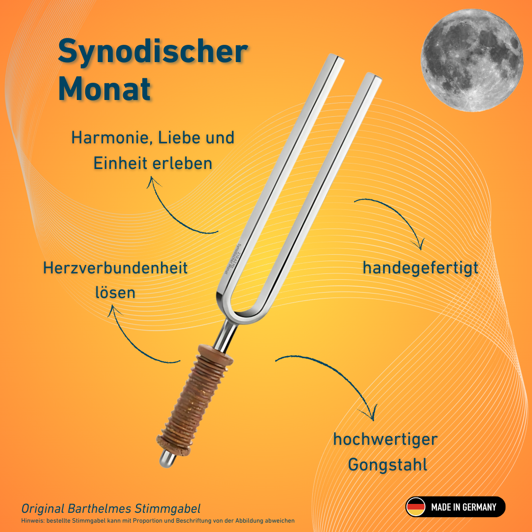 Diapason Mois synodique Bien-être avec manche en liège 210,42 Hz | Réf. 220053