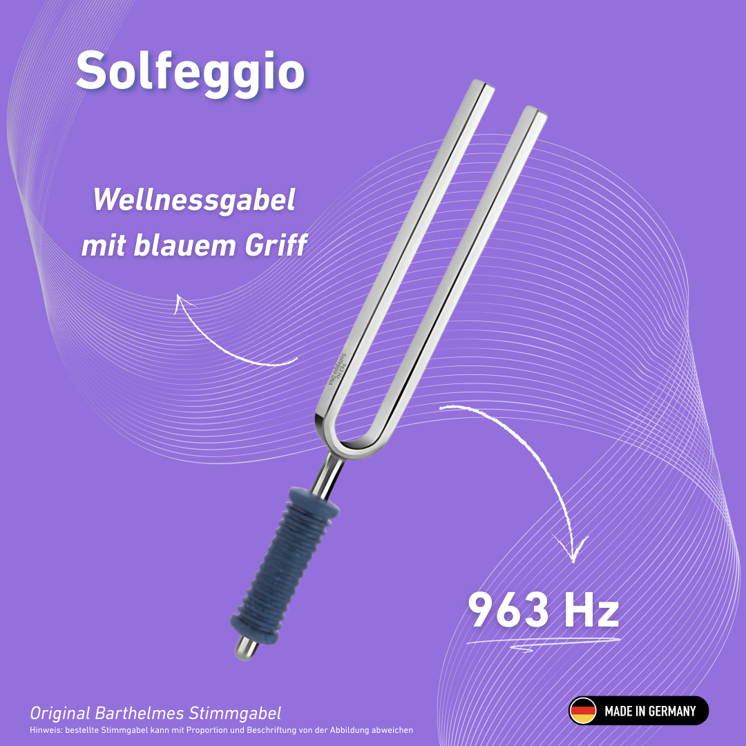 Original Barthelmes Stimmgabel Solfeggio Wellness mit blauem Griff 963 HZ | Art.-Nr. 220163