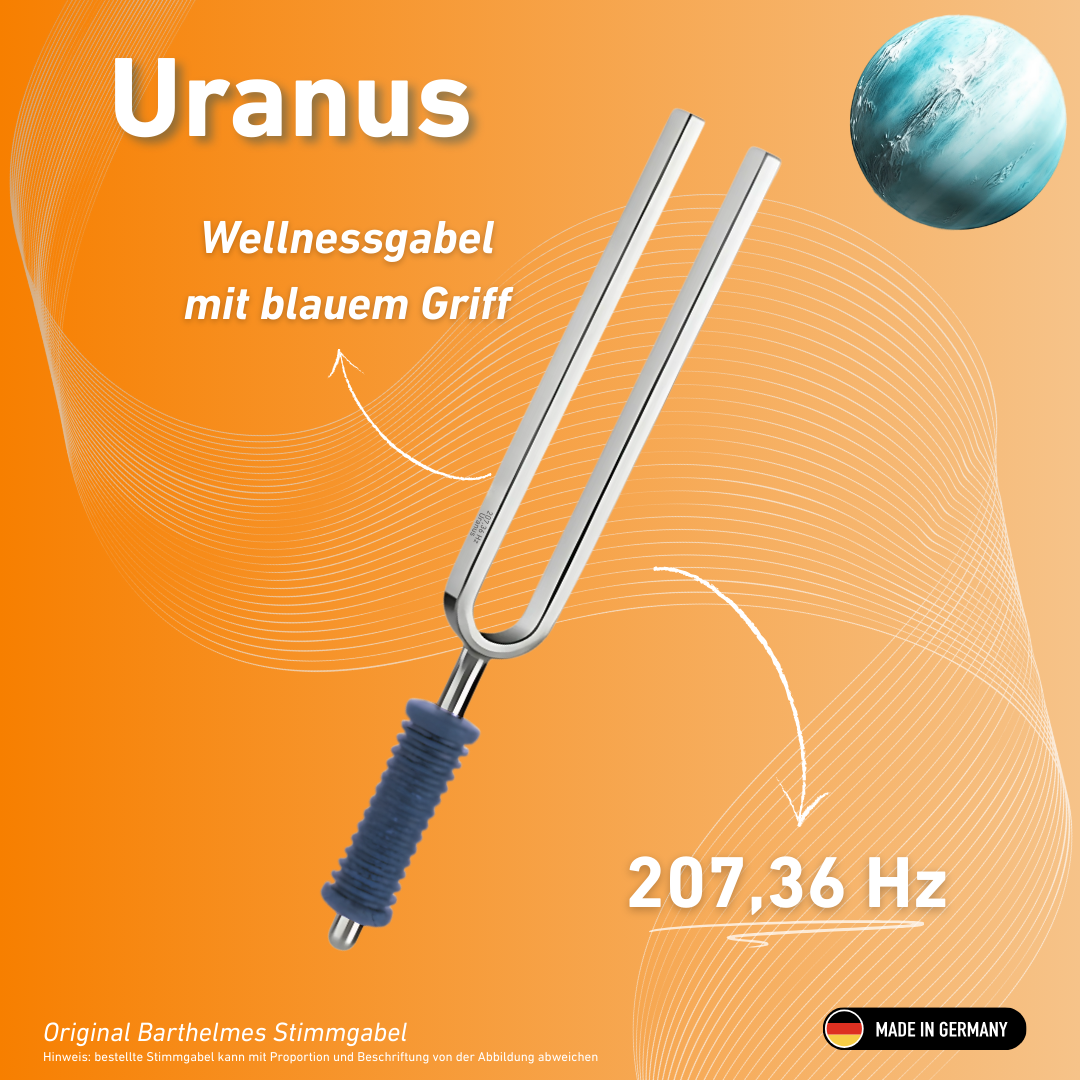 Original Barthelmes Stimmgabel Uranus Wellness mit blauem Griff 207,36 HZ | Art.-Nr. 220136