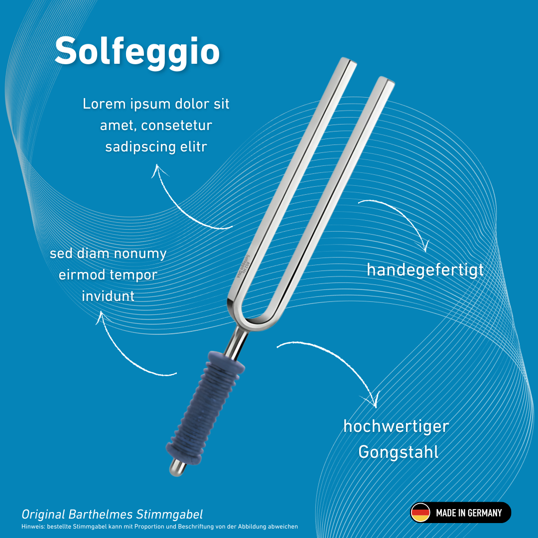 Original Barthelmes Stimmgabel Solfeggio Wellness mit blauem Griff 852 HZ | Art.-Nr. 220162