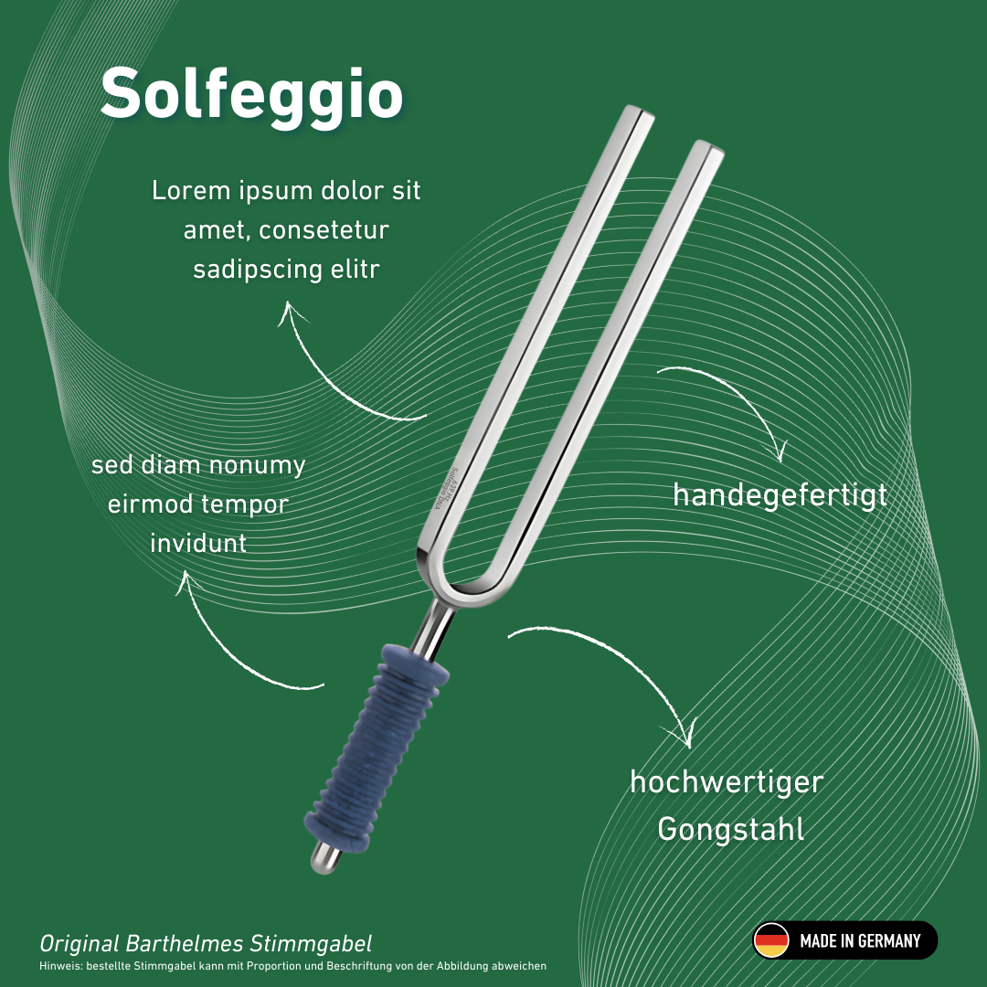 Original Barthelmes Stimmgabel Solfeggio Wellness mit blauem Griff 639 HZ | Art.-Nr. 220160
