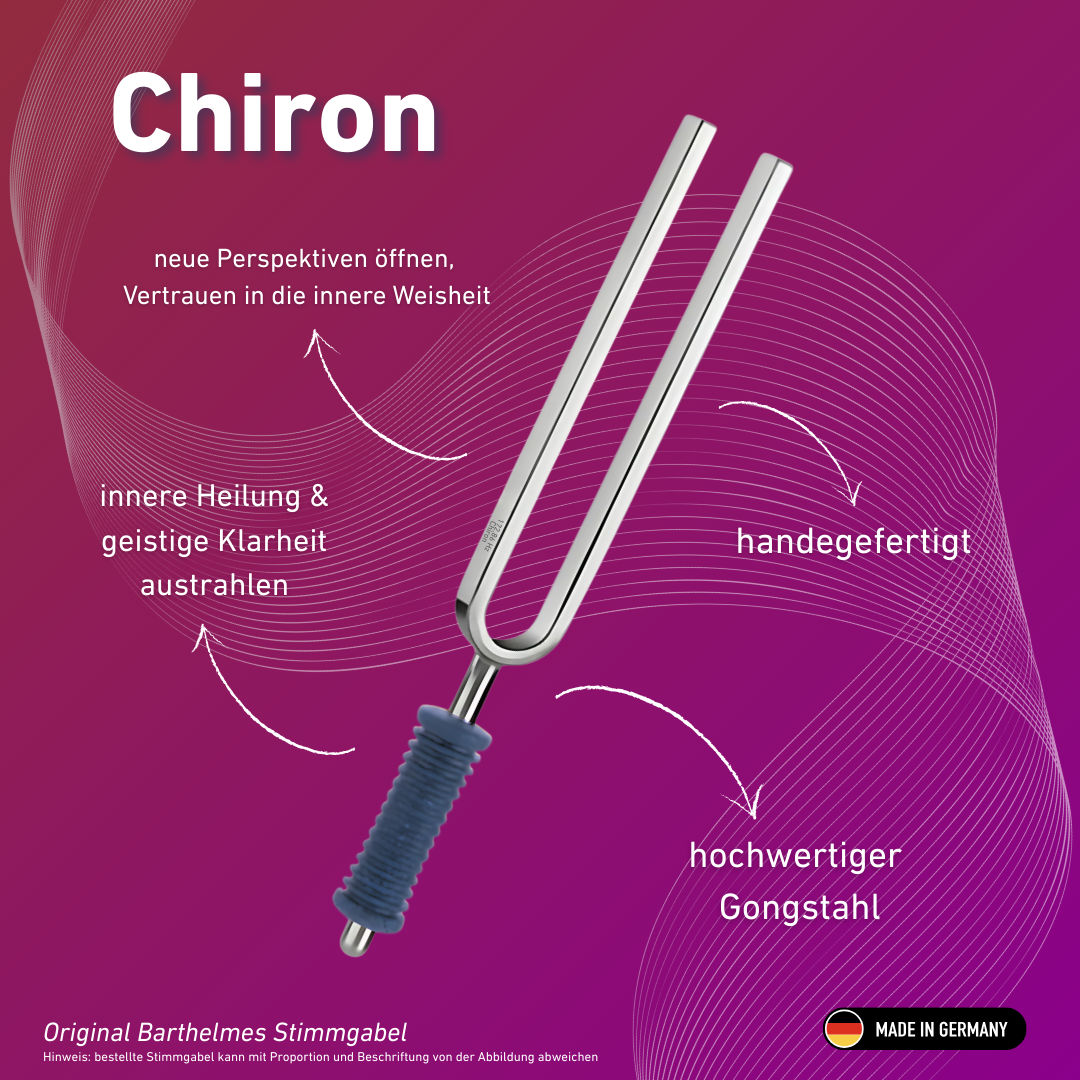 Diapason Barthelmes Chiron Wellness original avec manche bleu, 172,86 Hz | Réf. 220129