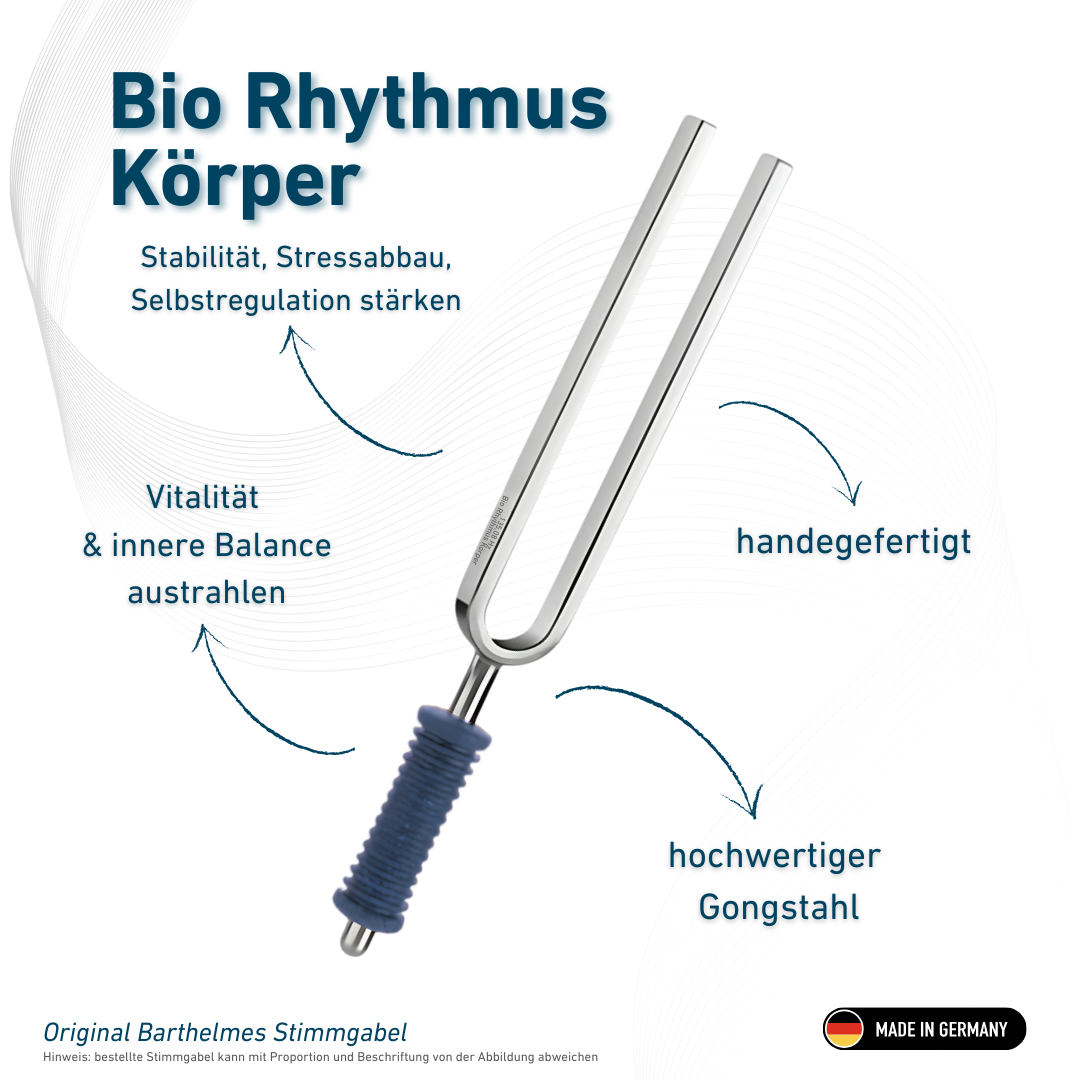Diapason Barthelmes Bio Rhythm Body Wellness original avec manche bleu 135,08 Hz | Réf. 220117