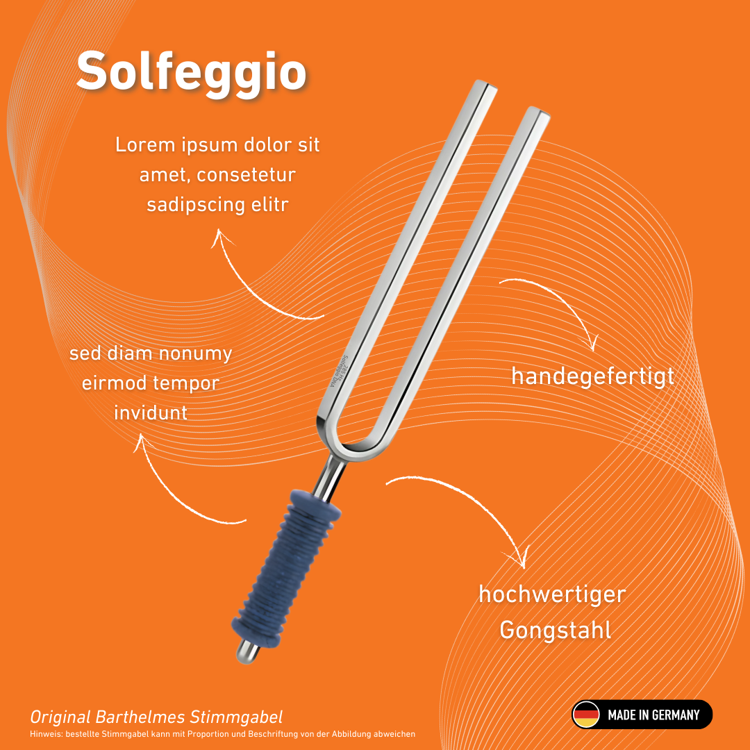 Original Barthelmes Stimmgabel Solfeggio Wellness mit blauem Griff 285 Hz | Art.-Nr. 220157