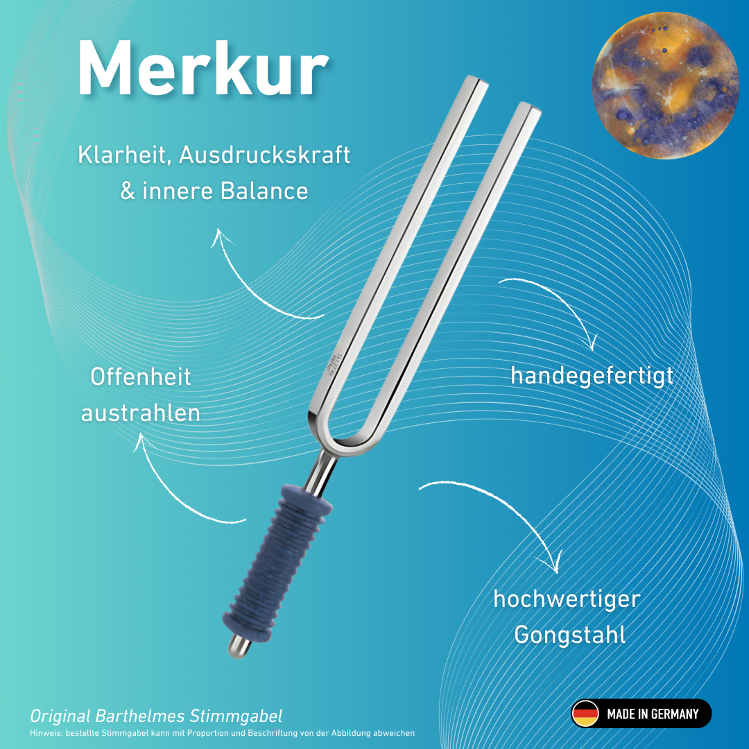 Original Barthelmes Stimmgabel Merkur Wellness mit blauem Griff 141,27 Hz | Art.-Nr. 220120