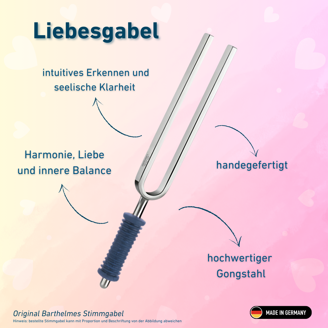 Original Barthelmes Stimmgabel Liebesgabel Wellness mit blauem Griff 221,23 HZ | Art.-Nr. KO 221-Liebe/7-KB