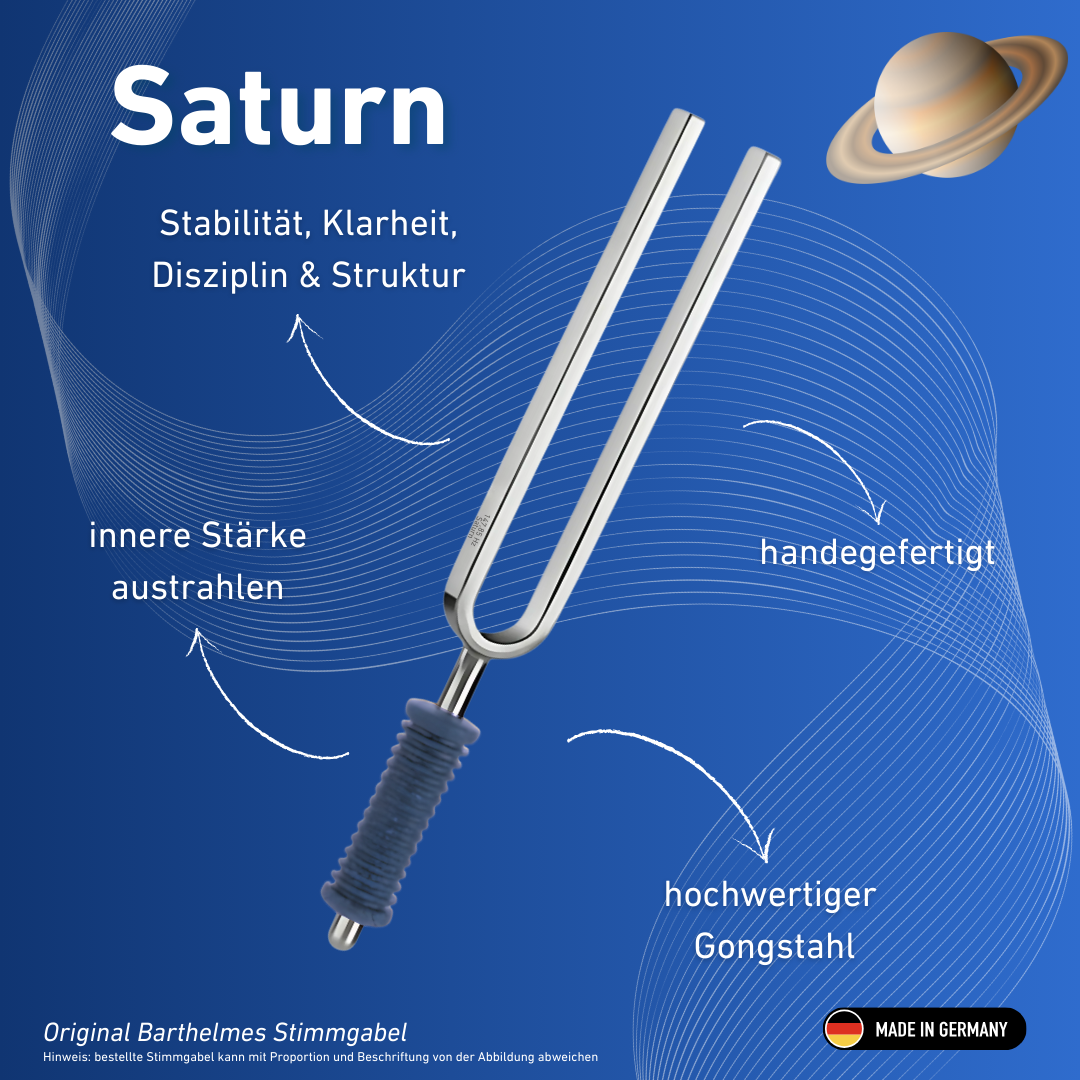 Original Barthelmes Stimmgabel Saturn Wellness mit blauem Griff 147,85 Hz | Art.-Nr. 220122