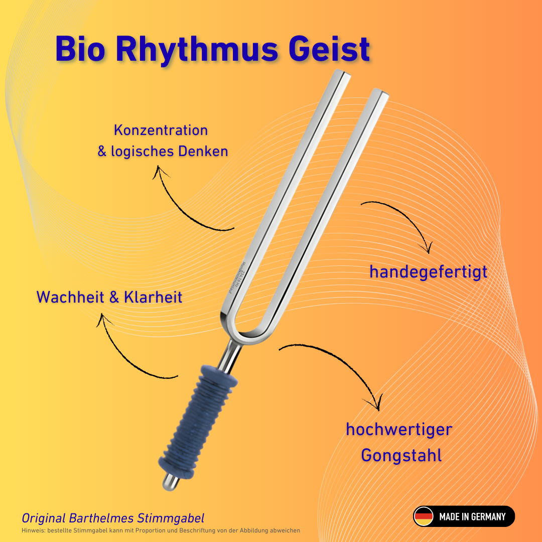 Diapason Barthelmes Bio Rhythm Mind Wellness original avec manche bleu 188,29 Hz | Réf. 220133