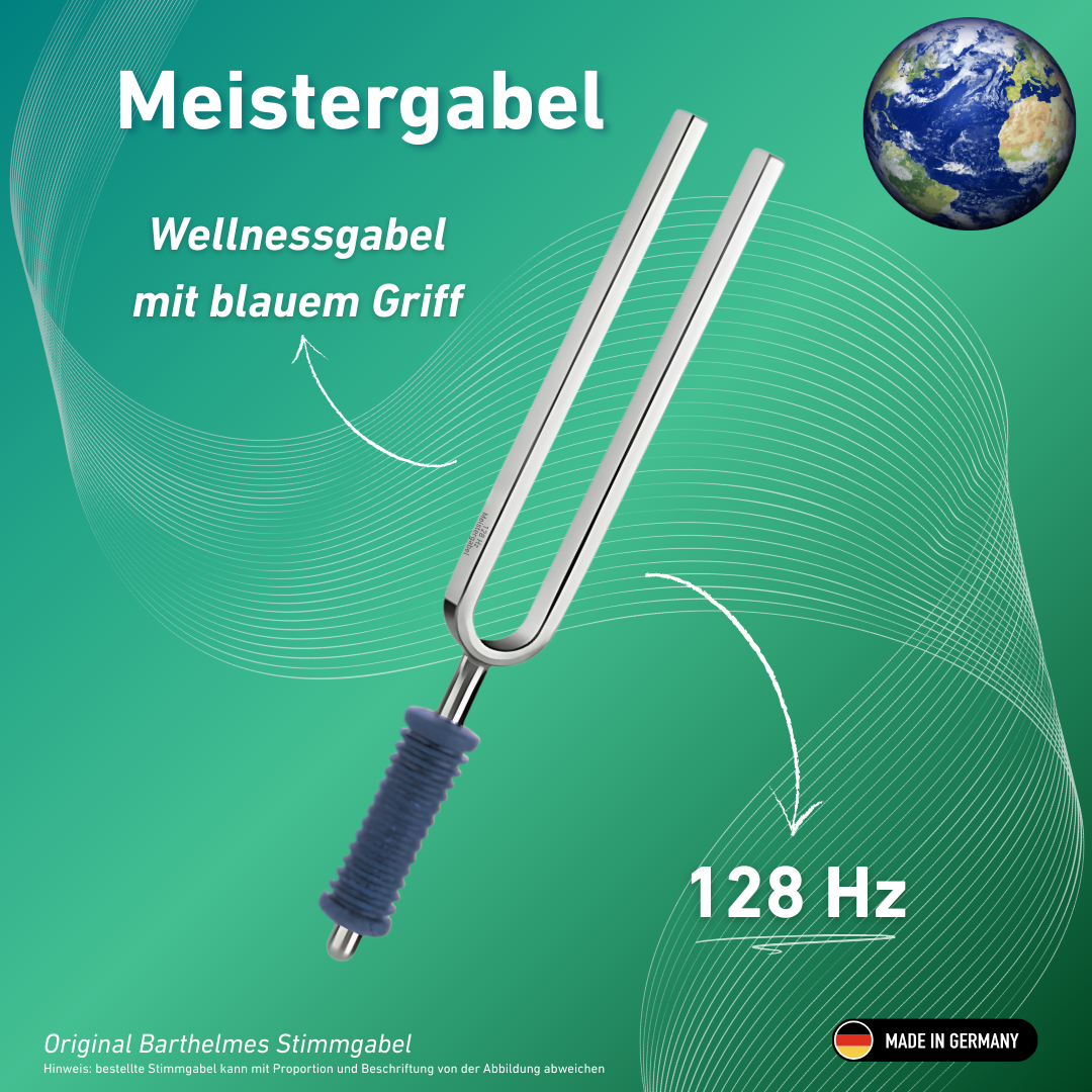 Original Barthelmes Stimmgabel Meistergabel Wellness mit blauem Griff 128 Hz | Art.-Nr. 220116
