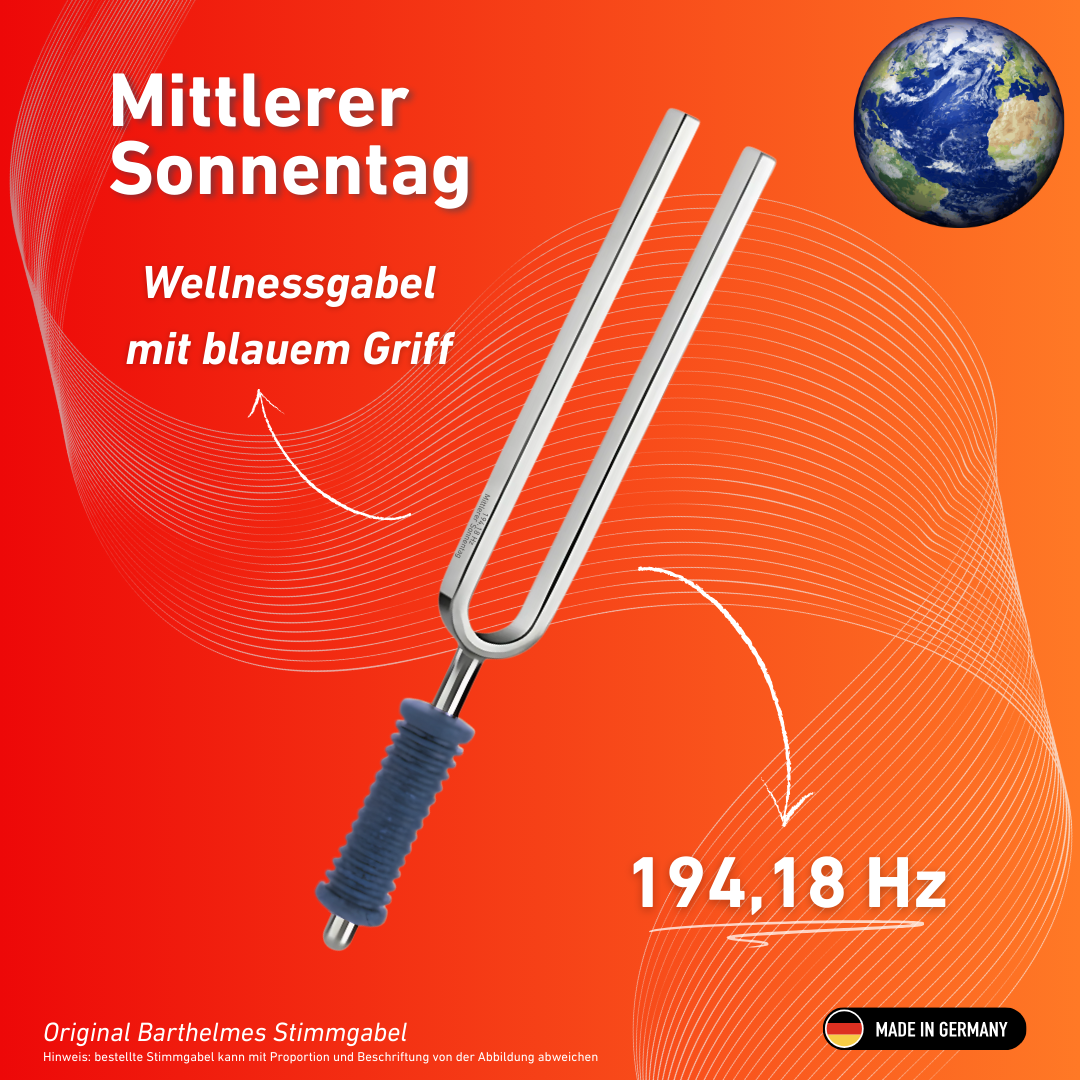 Original Barthelmes Stimmgabel Mittlerer Sonnentag Wellness mit blauem Griff 194,18 Hz | Art.-Nr. 220134