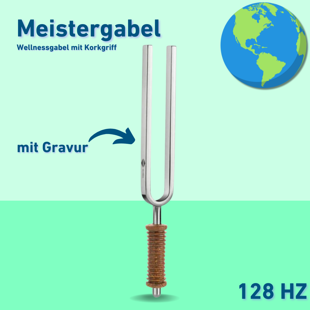 Engraving: Master Tuning Fork Wellness with Cork Handle 128 Hz | Item No. 220011 + Engraving