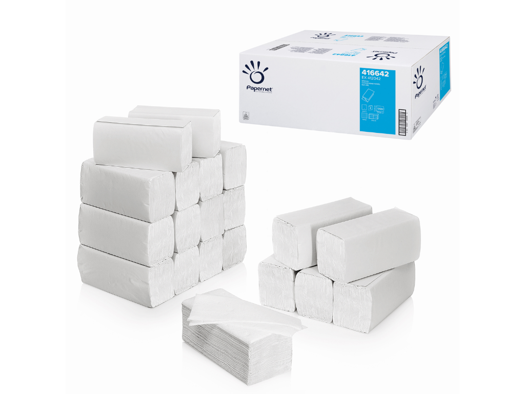 Papierhandtücher, zweilagig, V-Falz, 15 Pack á 266 Tücher