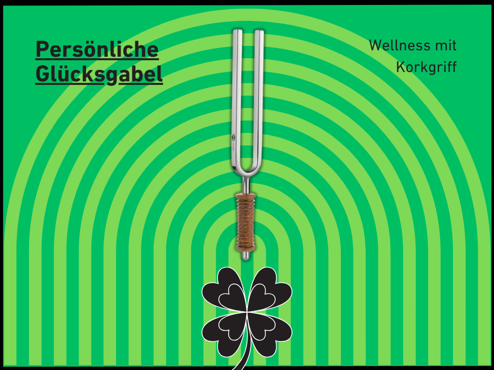 Persönliche Glücksgabel Wellness mit Korkgriff | KO/7-GG-K
