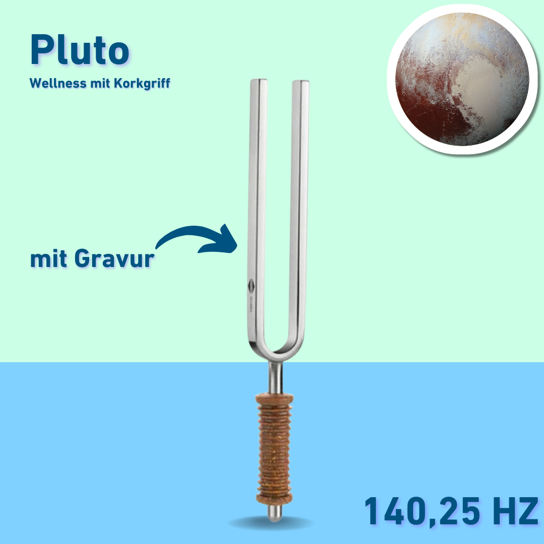 Engraving: Pluto Wellness tuning fork with cork handle 140.25 Hz | Item No. KO 220016 + engraving