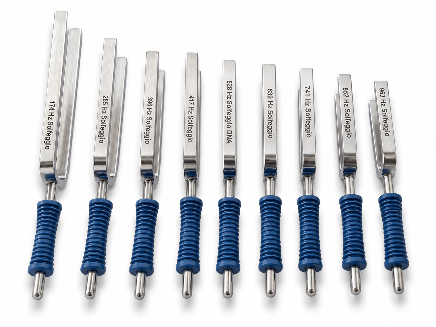 Solfeggio- Stimmgabel Set mit Barthelmes blau Griff