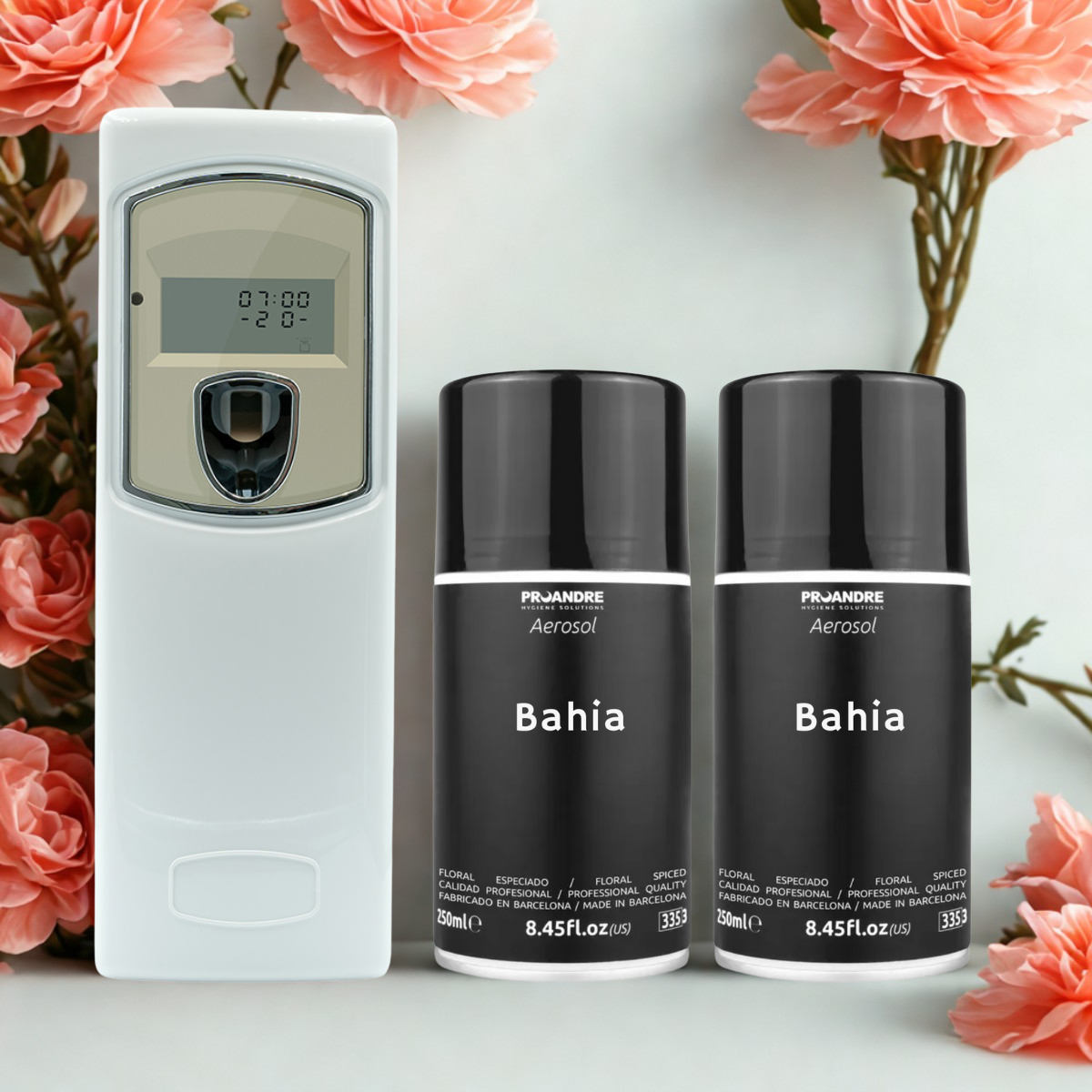 Distributeur de parfum LCD comprenant 1 spray de parfum + 1 spray de parfum offert !