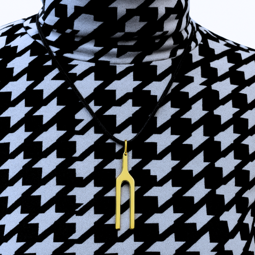 Pendentif diapason 2100 Hz en or