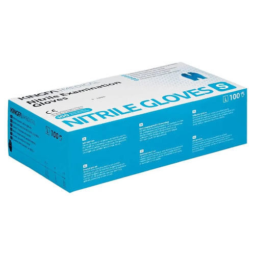 Gants en nitrile KINGFA bleus 100 pièces sans poudre
