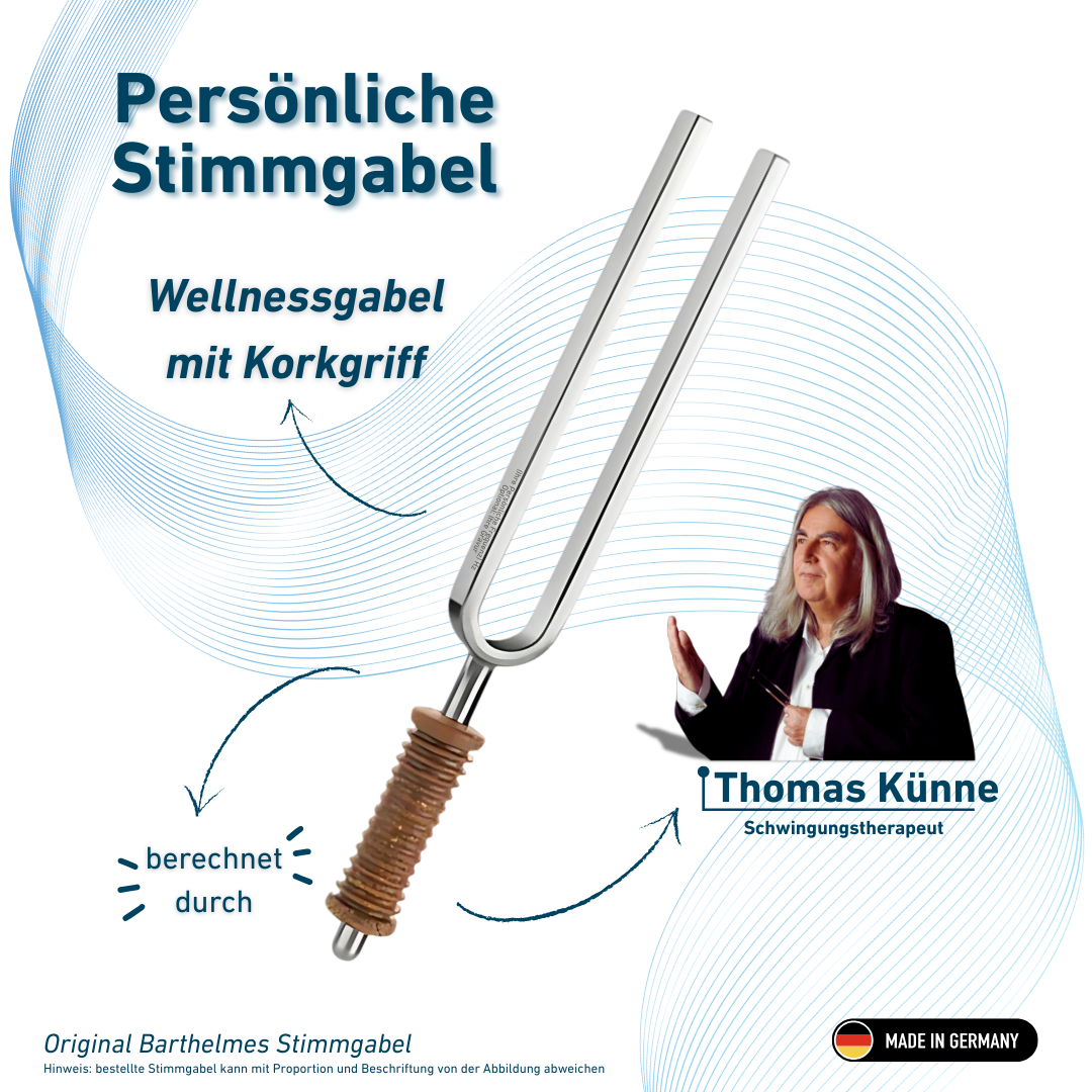 Persönliche Stimmgabel Wellness mit Korkgriff nach Thomas Künne | KO/7-PSG-K