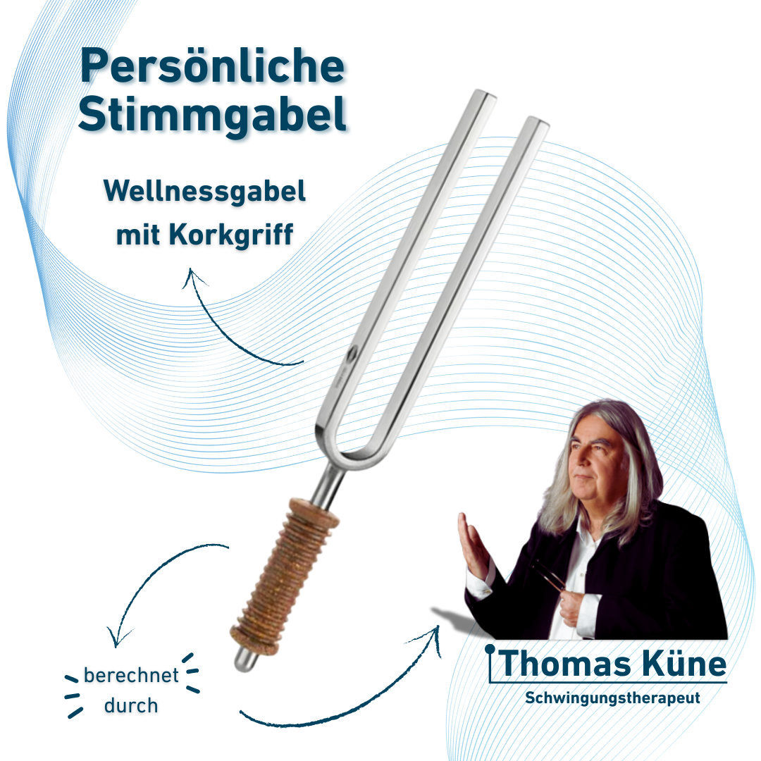 Persönliche Stimmgabel Wellness mit Korkgriff nach Thomas Künne | KO/7-PSG-K