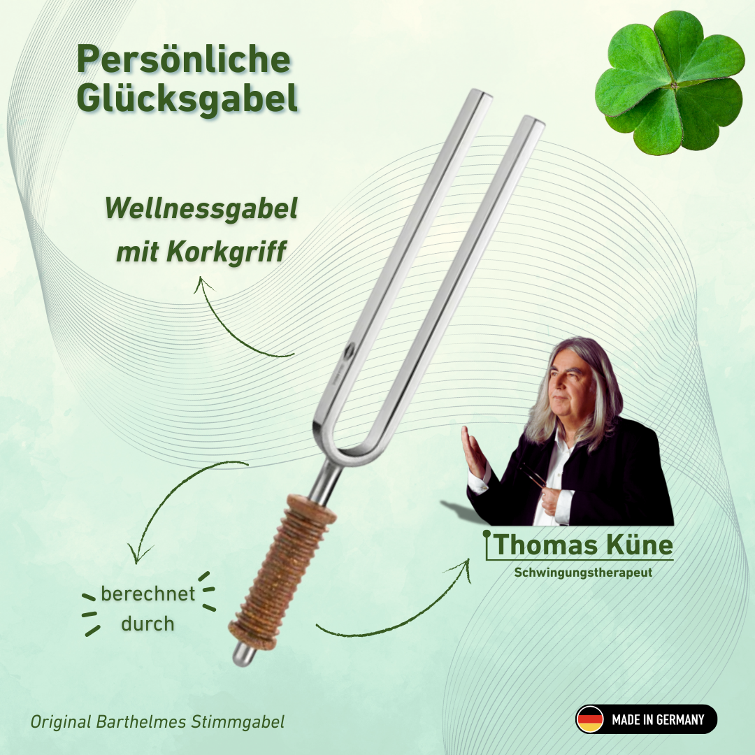 Persönliche Glücksgabel Wellness mit Korkgriff nach Thomas Künne| KO/7-GG-K