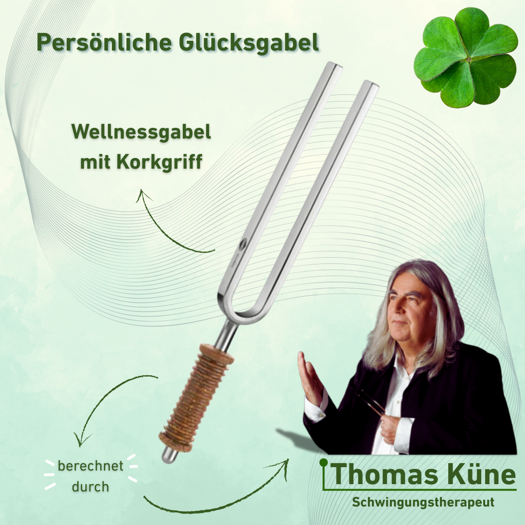 Persönliche Glücksgabel Wellness mit Korkgriff nach Thomas Künne| KO/7-GG-K