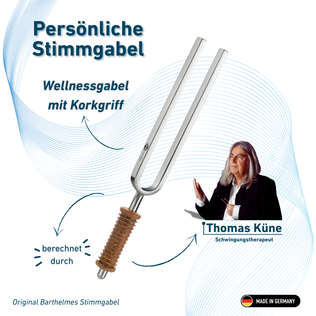 Persönliche Stimmgabel Wellness mit Korkgriff nach Thomas Künne | KO/7-PSG-K
