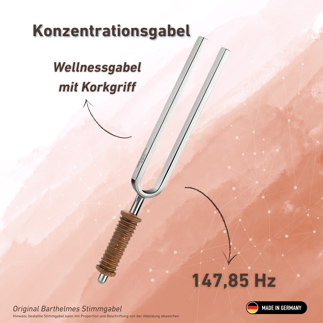 Fourchette de concentration (Focus) Wellness avec manche en liège 147,85 Hz | Référence KO 147-Konzentration/7-K