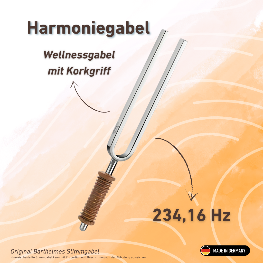 Diapason Harmonie Wellness avec manche en liège 234,16 Hz | Référence KO 234-Harmonie/7-K
