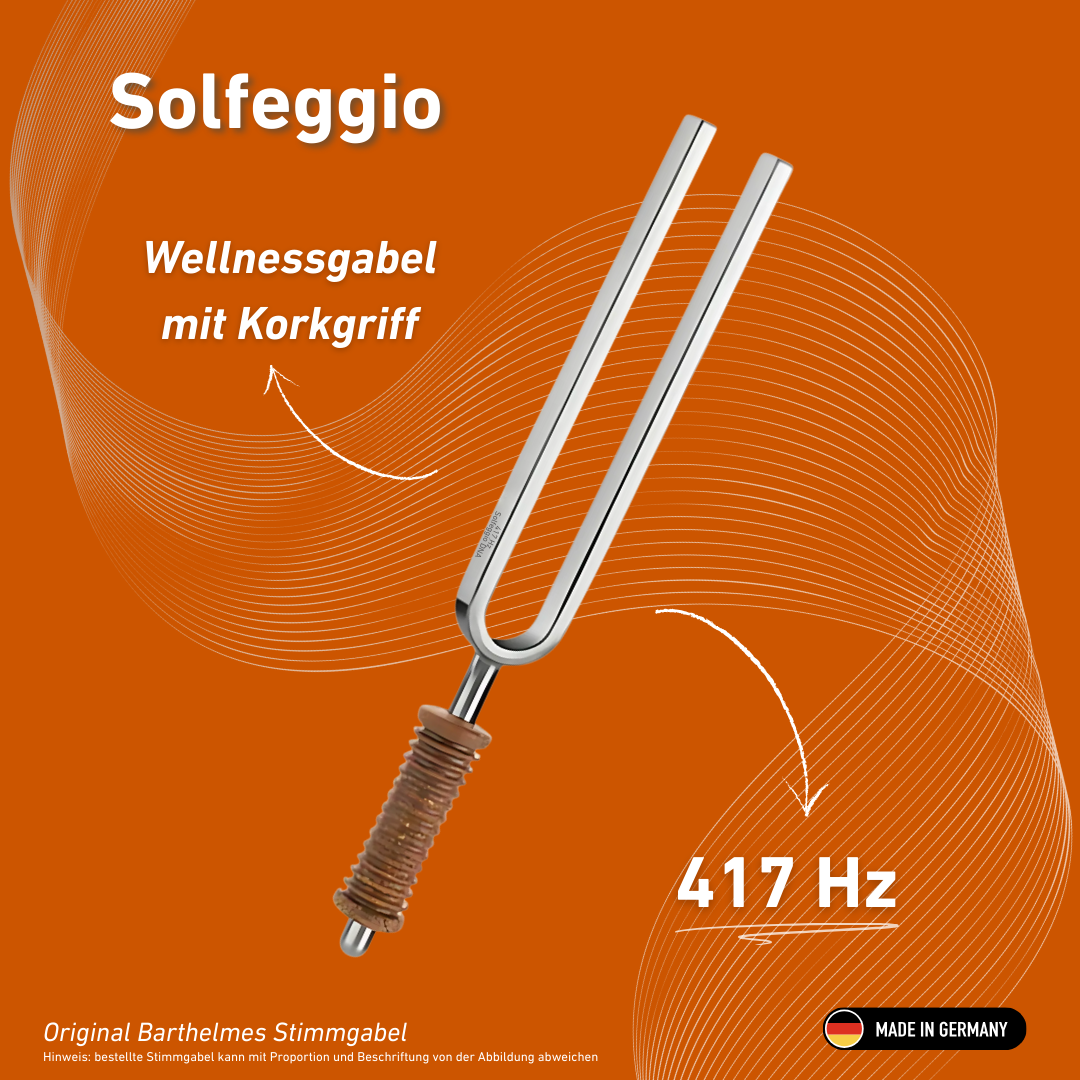 Stimmgabel Solfeggio Wellness mit Korkgriff 417 HZ | Art.-Nr. 220177
