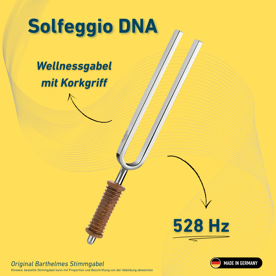 Stimmgabel Solfeggio DNA Wellness mit Korkgriff 528 HZ  | Art.-Nr. 220172