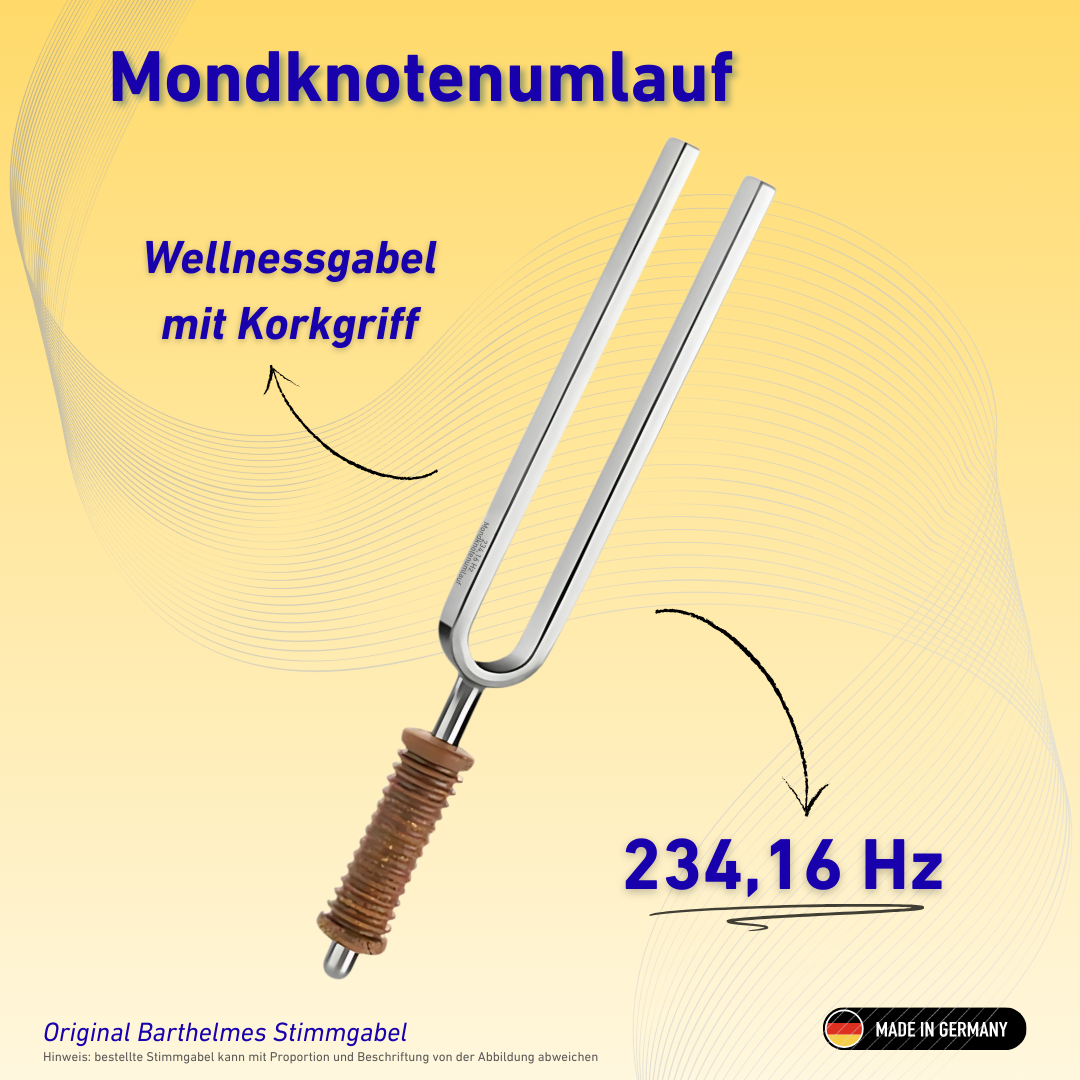Diapason pour le bien-être du nœud lunaire, avec manche en liège, 234,16 Hz | Réf. 220064