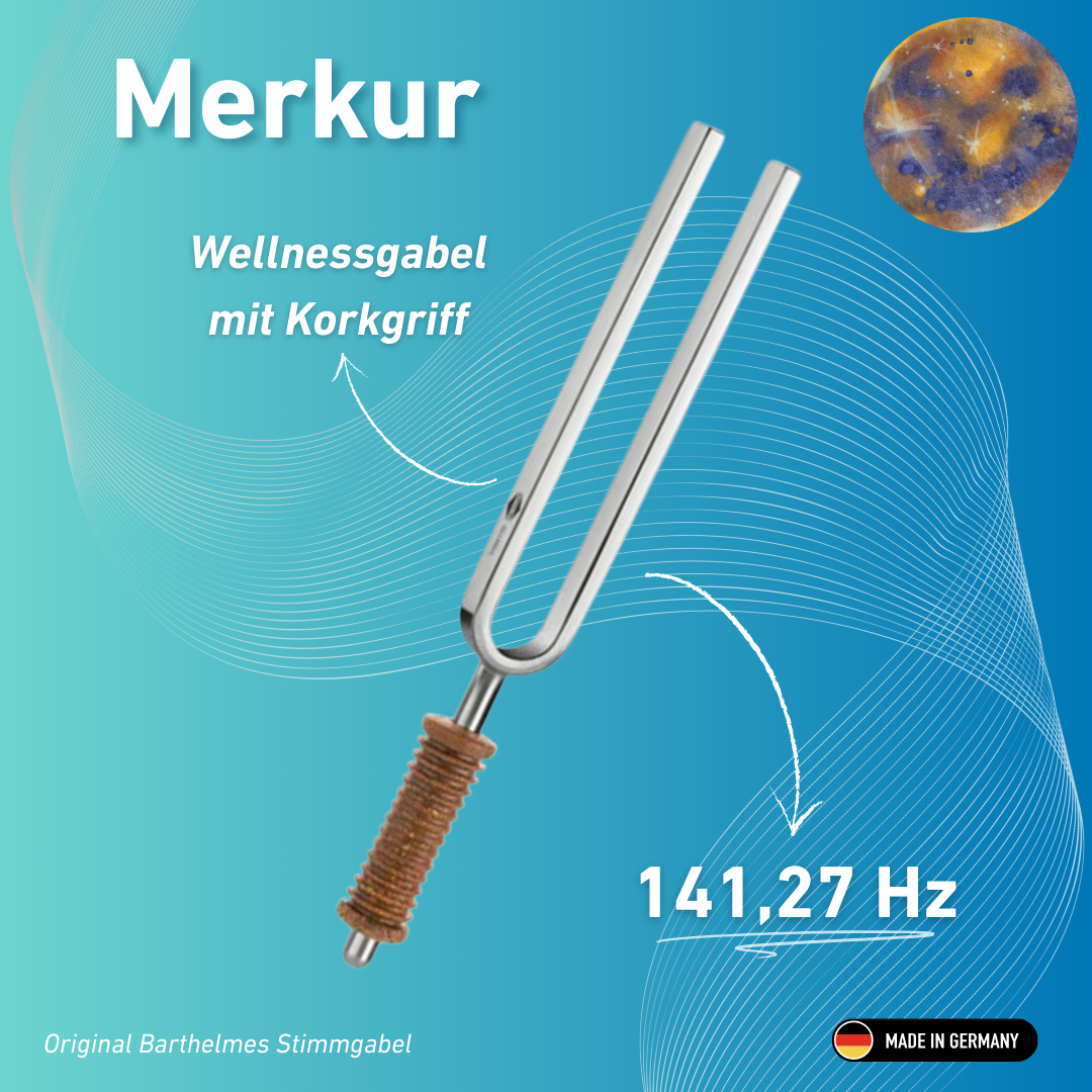 Stimmgabel Merkur Wellness mit Korkgriff 141,27 Hz | Art.-Nr. 220019